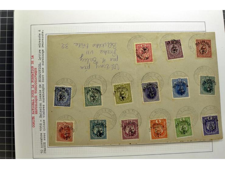  1918/86, ungebrauchte und gestempelte Sammlung mit lokalen Revolutionsausgaben, VZOREC auf Hradschin, Portoprovisiorien, Pro