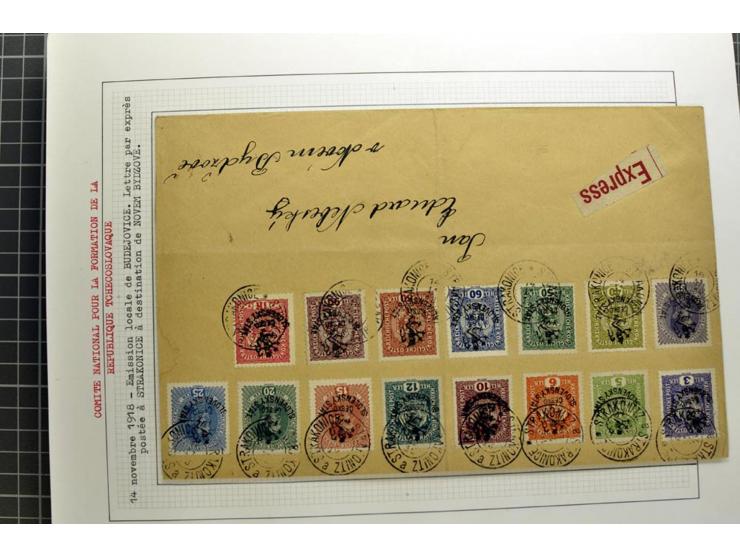 1918/86, ungebrauchte und gestempelte Sammlung mit lokalen Revolutionsausgaben, VZOREC auf Hradschin, Portoprovisiorien, Pro