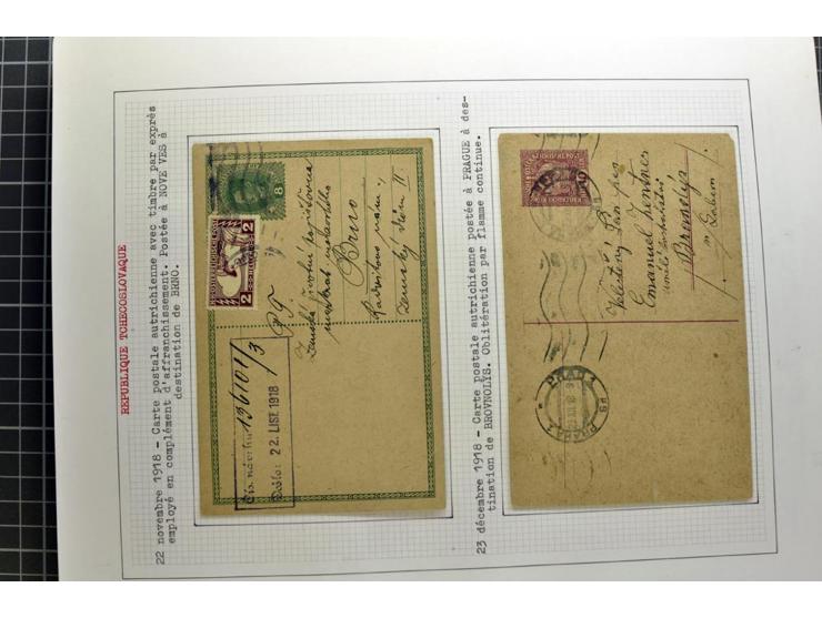 1918/86, ungebrauchte und gestempelte Sammlung mit lokalen Revolutionsausgaben, VZOREC auf Hradschin, Portoprovisiorien, Pro