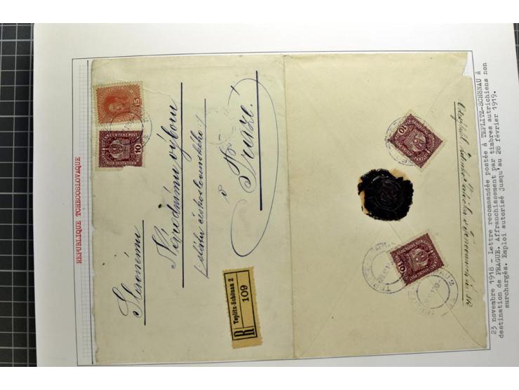  1918/86, ungebrauchte und gestempelte Sammlung mit lokalen Revolutionsausgaben, VZOREC auf Hradschin, Portoprovisiorien, Pro