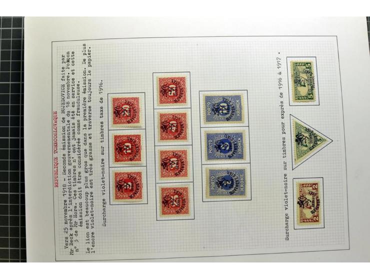  1918/86, ungebrauchte und gestempelte Sammlung mit lokalen Revolutionsausgaben, VZOREC auf Hradschin, Portoprovisiorien, Pro