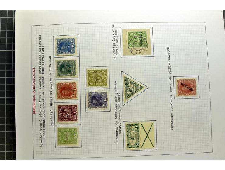  1918/86, ungebrauchte und gestempelte Sammlung mit lokalen Revolutionsausgaben, VZOREC auf Hradschin, Portoprovisiorien, Pro