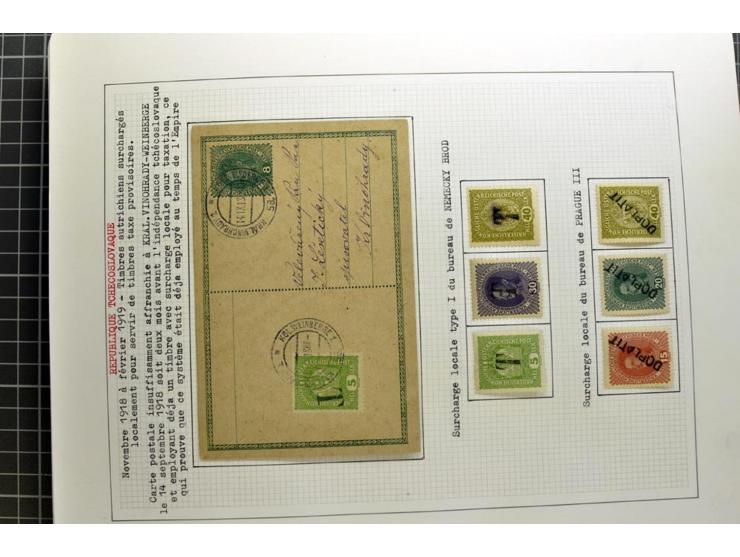  1918/86, ungebrauchte und gestempelte Sammlung mit lokalen Revolutionsausgaben, VZOREC auf Hradschin, Portoprovisiorien, Pro