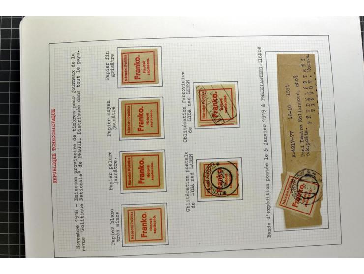  1918/86, ungebrauchte und gestempelte Sammlung mit lokalen Revolutionsausgaben, VZOREC auf Hradschin, Portoprovisiorien, Pro