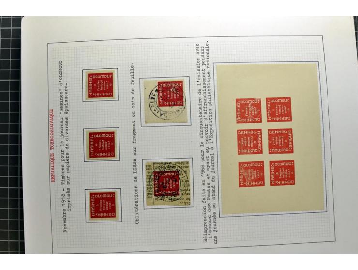  1918/86, ungebrauchte und gestempelte Sammlung mit lokalen Revolutionsausgaben, VZOREC auf Hradschin, Portoprovisiorien, Pro