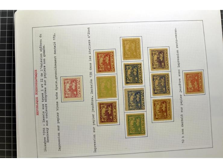  1918/86, ungebrauchte und gestempelte Sammlung mit lokalen Revolutionsausgaben, VZOREC auf Hradschin, Portoprovisiorien, Pro