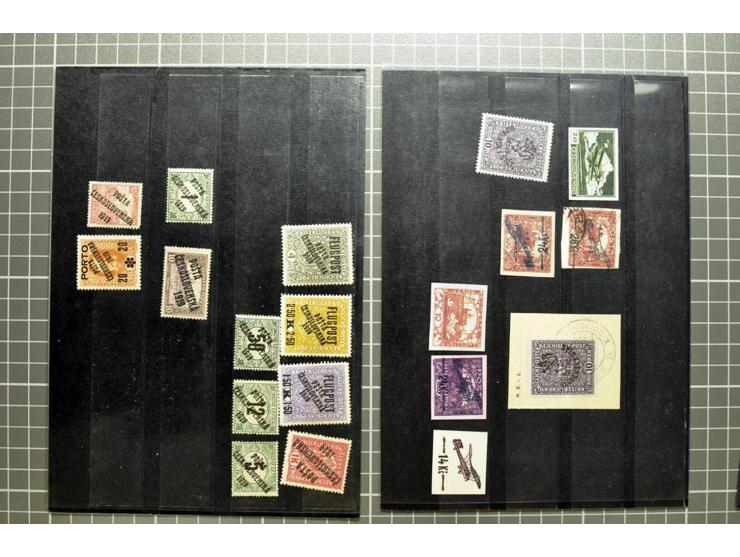  1918/86, ungebrauchte und gestempelte Sammlung mit lokalen Revolutionsausgaben, VZOREC auf Hradschin, Portoprovisiorien, Pro