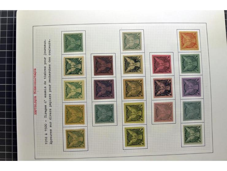  1918/86, ungebrauchte und gestempelte Sammlung mit lokalen Revolutionsausgaben, VZOREC auf Hradschin, Portoprovisiorien, Pro