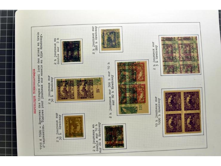  1918/86, ungebrauchte und gestempelte Sammlung mit lokalen Revolutionsausgaben, VZOREC auf Hradschin, Portoprovisiorien, Pro