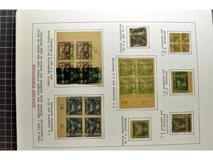  1918/86, ungebrauchte und gestempelte Sammlung mit lokalen Revolutionsausgaben, VZOREC auf Hradschin, Portoprovisiorien, Pro