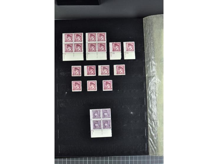 1930/36, überwiegend postfrische Partie Freimarken, dabei viele Eckrand 4er-Blocks mit Plattennummern, Zwischenstegen, Leerfe