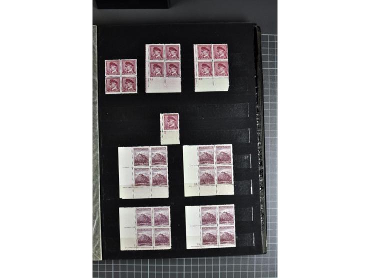 1930/36, überwiegend postfrische Partie Freimarken, dabei viele Eckrand 4er-Blocks mit Plattennummern, Zwischenstegen, Leerfe