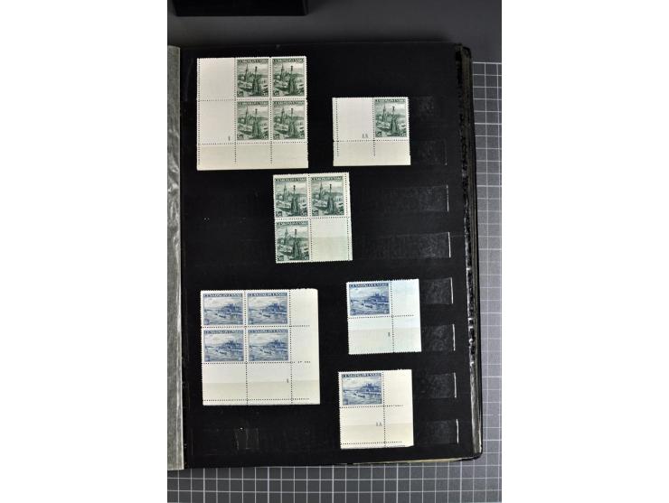 1930/36, überwiegend postfrische Partie Freimarken, dabei viele Eckrand 4er-Blocks mit Plattennummern, Zwischenstegen, Leerfe