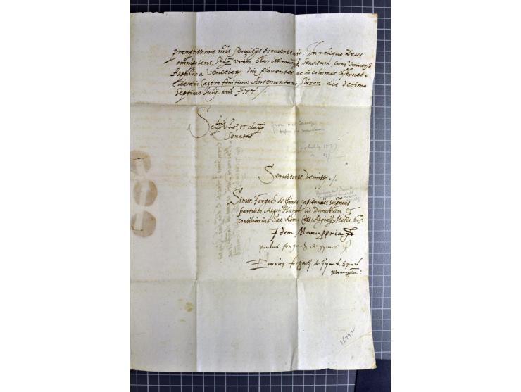 1577/1872, zweibändige Spezialsammlung, beginnend mit kpl. Brief 1577 von Simon Forgacs 'Capitanus Supremus" von Ungarn an de