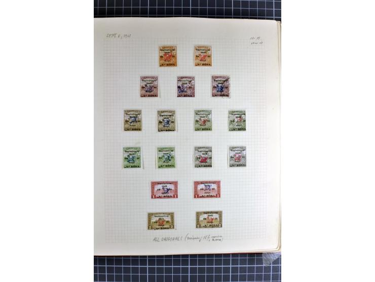 1921, ungebrauchte/postfrische und gestempelte Sammlung, dabei zahlreiche Besonderheiten wie kopfstehende und verschobene Auf