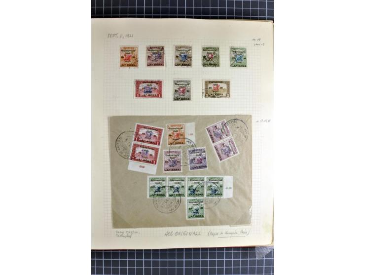 1921, ungebrauchte/postfrische und gestempelte Sammlung, dabei zahlreiche Besonderheiten wie kopfstehende und verschobene Auf