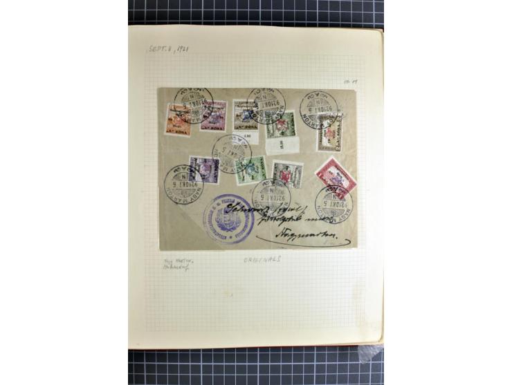 1921, ungebrauchte/postfrische und gestempelte Sammlung, dabei zahlreiche Besonderheiten wie kopfstehende und verschobene Auf
