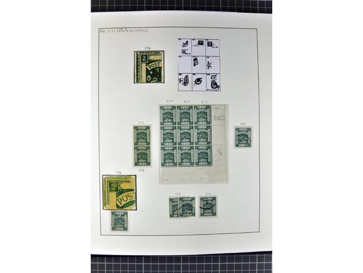 1918/27, 3bändige Spezialsammlung der Mi. 4-14,mit vielen Plattenfehlern, fehlenden Zähnungslöchern, Zwischenstegpaaren, Einh