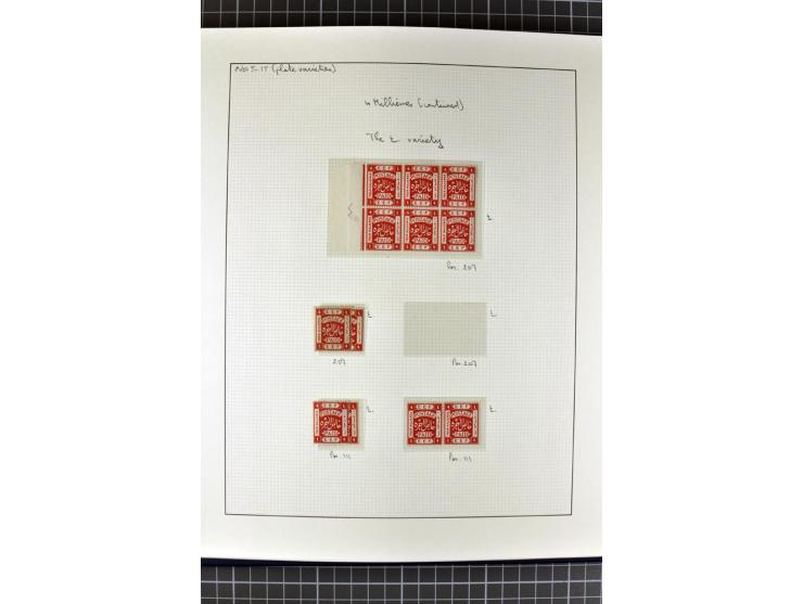 1918/27, 3bändige Spezialsammlung der Mi. 4-14,mit vielen Plattenfehlern, fehlenden Zähnungslöchern, Zwischenstegpaaren, Einh