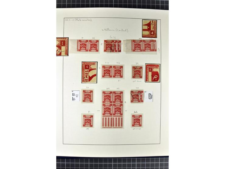 1918/27, 3bändige Spezialsammlung der Mi. 4-14,mit vielen Plattenfehlern, fehlenden Zähnungslöchern, Zwischenstegpaaren, Einh