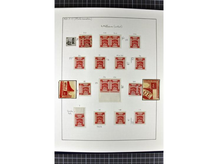 1918/27, 3bändige Spezialsammlung der Mi. 4-14,mit vielen Plattenfehlern, fehlenden Zähnungslöchern, Zwischenstegpaaren, Einh