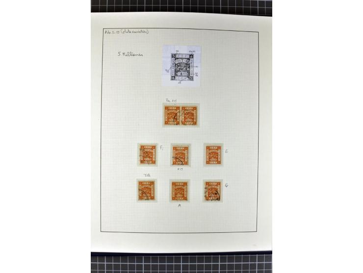 1918/27, 3bändige Spezialsammlung der Mi. 4-14,mit vielen Plattenfehlern, fehlenden Zähnungslöchern, Zwischenstegpaaren, Einh