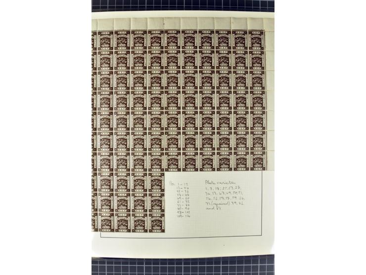 1918/27, 3bändige Spezialsammlung der Mi. 4-14,mit vielen Plattenfehlern, fehlenden Zähnungslöchern, Zwischenstegpaaren, Einh
