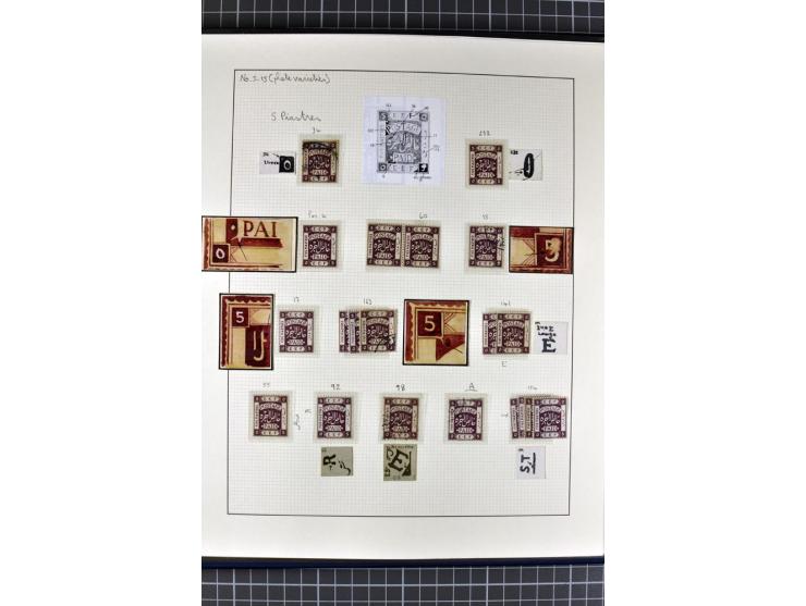 1918/27, 3bändige Spezialsammlung der Mi. 4-14,mit vielen Plattenfehlern, fehlenden Zähnungslöchern, Zwischenstegpaaren, Einh