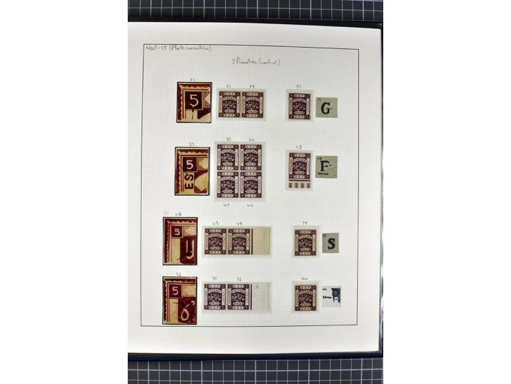 1918/27, 3bändige Spezialsammlung der Mi. 4-14,mit vielen Plattenfehlern, fehlenden Zähnungslöchern, Zwischenstegpaaren, Einh