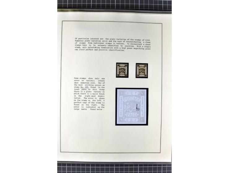 1918/27, 3bändige Spezialsammlung der Mi. 4-14,mit vielen Plattenfehlern, fehlenden Zähnungslöchern, Zwischenstegpaaren, Einh