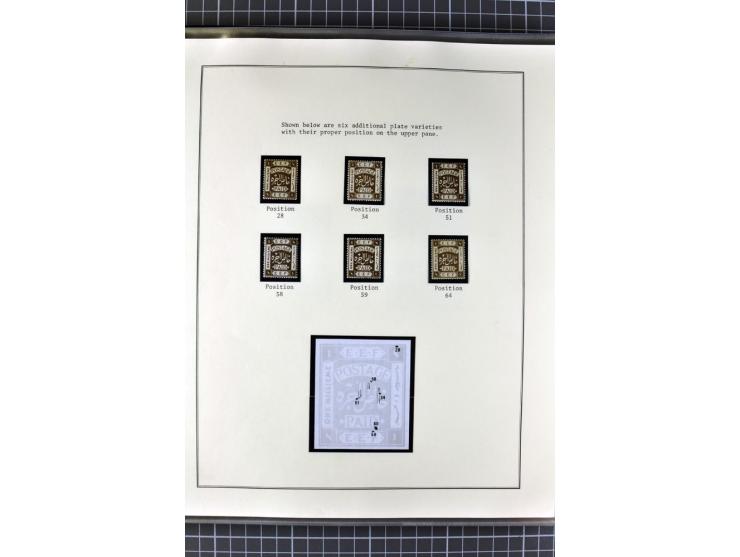 1918/27, 3bändige Spezialsammlung der Mi. 4-14,mit vielen Plattenfehlern, fehlenden Zähnungslöchern, Zwischenstegpaaren, Einh