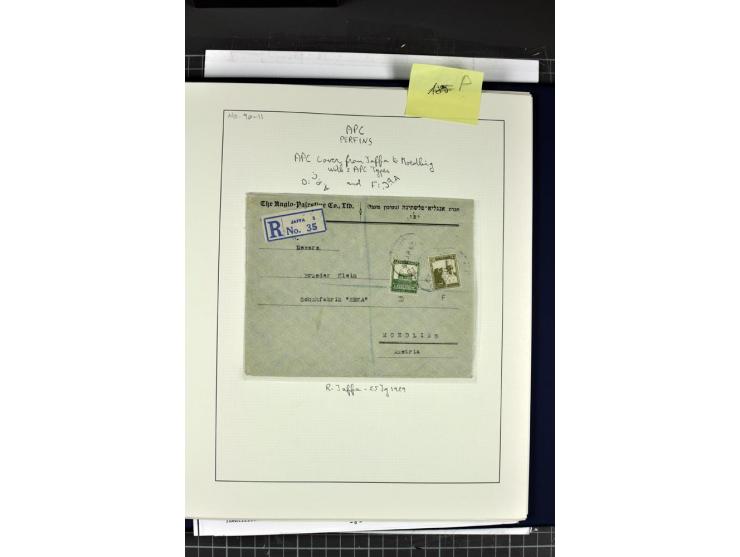 1927/42 (ca.), Firmenlochung "A.P.C.", Partie von über 200 Marken und 8 Ganzstücken, dabei verschiedene Stellungen und Besond