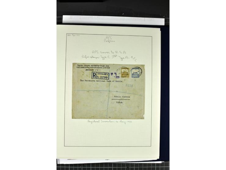1927/42 (ca.), Firmenlochung "A.P.C.", Partie von über 200 Marken und 8 Ganzstücken, dabei verschiedene Stellungen und Besond