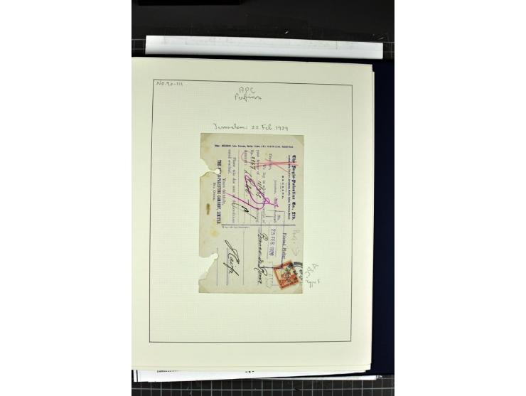 1927/42 (ca.), Firmenlochung "A.P.C.", Partie von über 200 Marken und 8 Ganzstücken, dabei verschiedene Stellungen und Besond