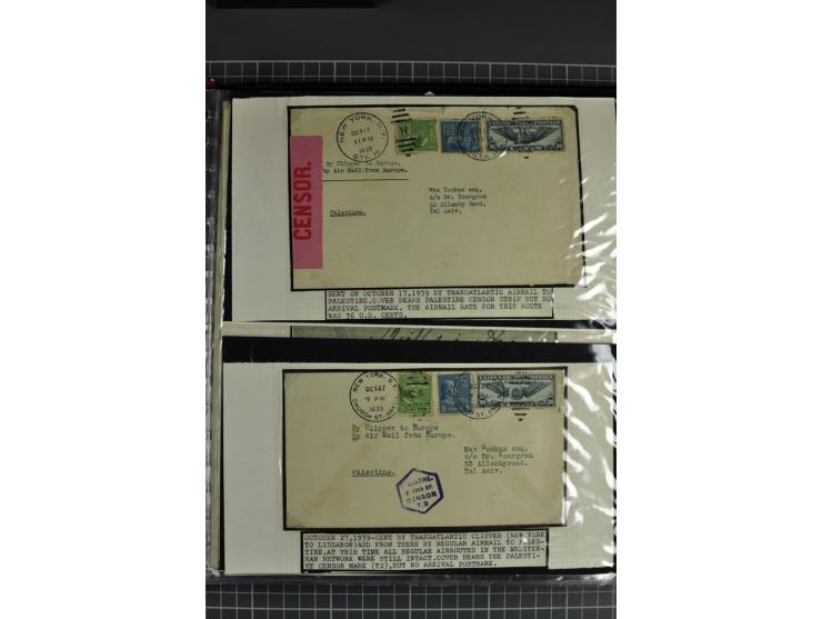 1939/48, interessante Sammlung von Luftpostbriefen von und überwiegend nach Palästina, dabei Reco und Zensur, dazu einige Bel