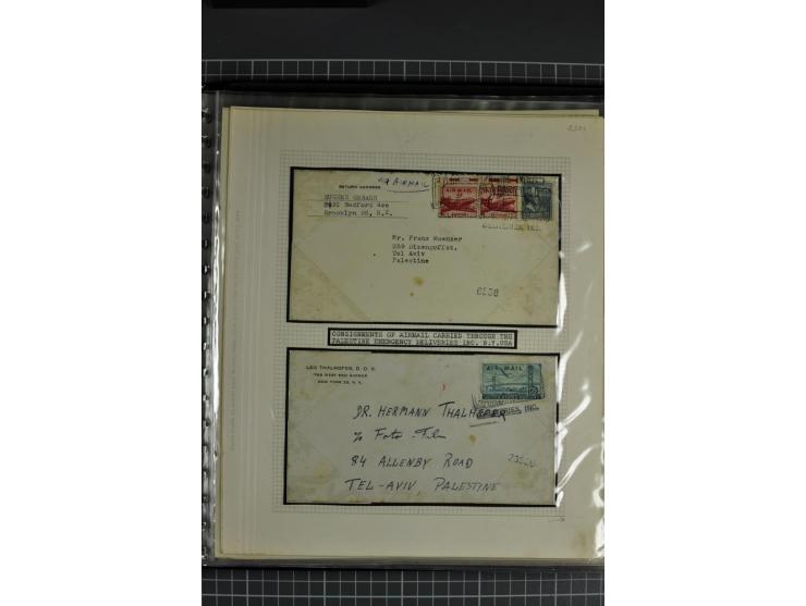 1939/48, interessante Sammlung von Luftpostbriefen von und überwiegend nach Palästina, dabei Reco und Zensur, dazu einige Bel