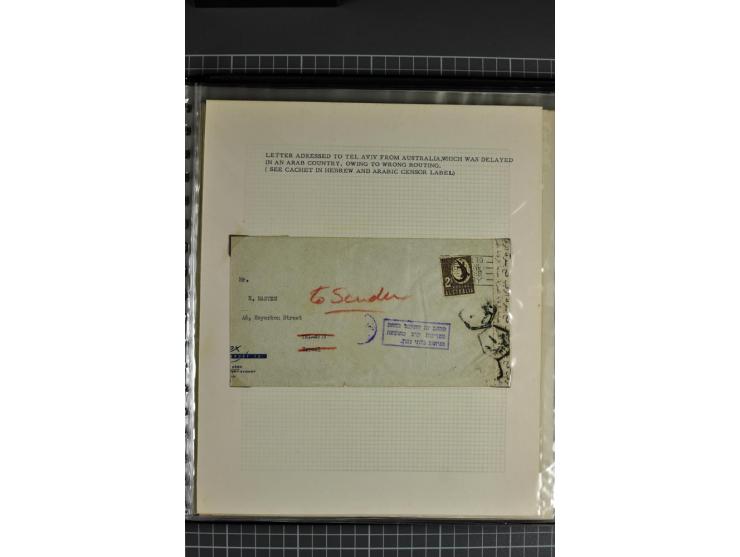1939/48, interessante Sammlung von Luftpostbriefen von und überwiegend nach Palästina, dabei Reco und Zensur, dazu einige Bel