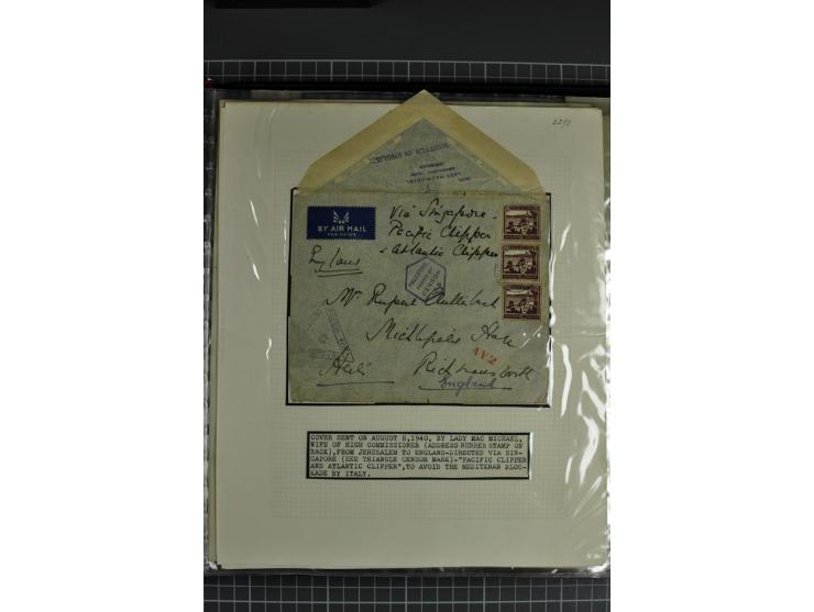 1939/48, interessante Sammlung von Luftpostbriefen von und überwiegend nach Palästina, dabei Reco und Zensur, dazu einige Bel
