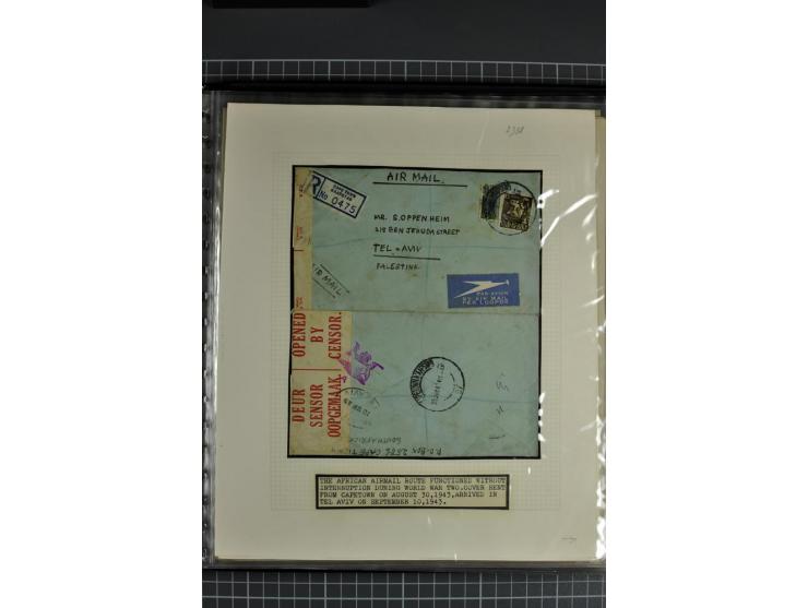 1939/48, interessante Sammlung von Luftpostbriefen von und überwiegend nach Palästina, dabei Reco und Zensur, dazu einige Bel