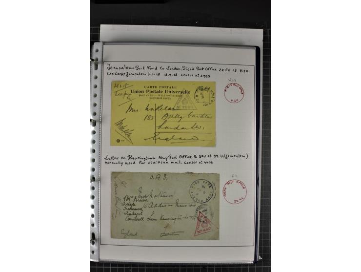 FELDPOST: 1918/47 (ca.), aufgezogene Sammlung mit Belegen der  britischen- (58), australischen- (12) und polnischen (1) Trupp