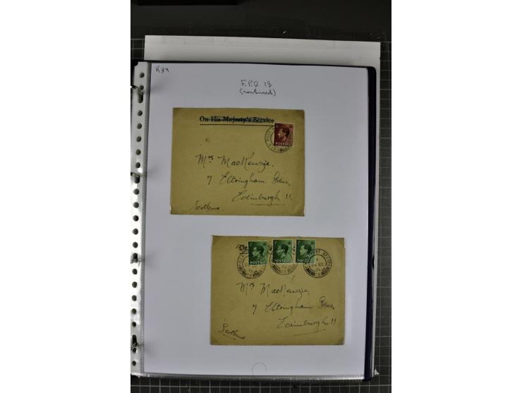 FELDPOST: 1918/47 (ca.), aufgezogene Sammlung mit Belegen der  britischen- (58), australischen- (12) und polnischen (1) Trupp