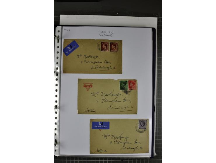 FELDPOST: 1918/47 (ca.), aufgezogene Sammlung mit Belegen der  britischen- (58), australischen- (12) und polnischen (1) Trupp