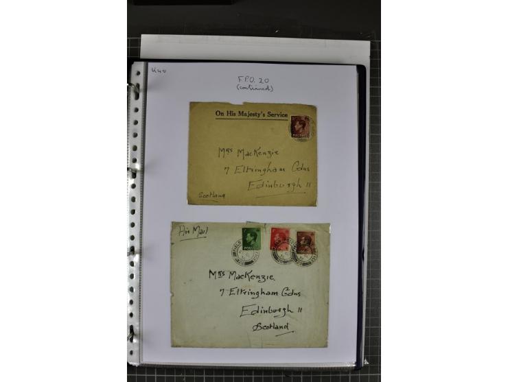 FELDPOST: 1918/47 (ca.), aufgezogene Sammlung mit Belegen der  britischen- (58), australischen- (12) und polnischen (1) Trupp