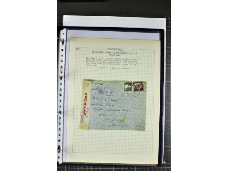 FELDPOST: 1918/47 (ca.), aufgezogene Sammlung mit Belegen der  britischen- (58), australischen- (12) und polnischen (1) Trupp