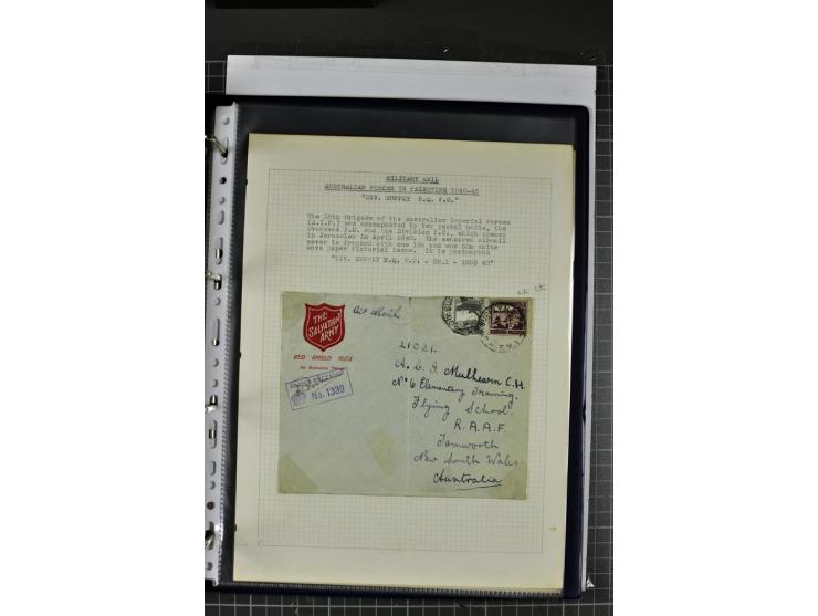 FELDPOST: 1918/47 (ca.), aufgezogene Sammlung mit Belegen der  britischen- (58), australischen- (12) und polnischen (1) Trupp