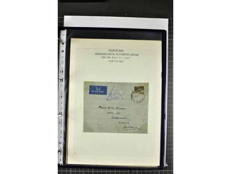 FELDPOST: 1918/47 (ca.), aufgezogene Sammlung mit Belegen der  britischen- (58), australischen- (12) und polnischen (1) Trupp