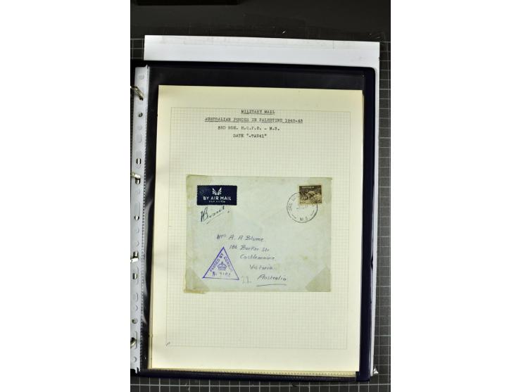 FELDPOST: 1918/47 (ca.), aufgezogene Sammlung mit Belegen der  britischen- (58), australischen- (12) und polnischen (1) Trupp