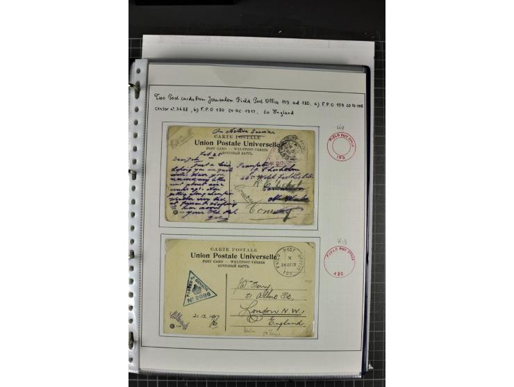 FELDPOST: 1918/47 (ca.), aufgezogene Sammlung mit Belegen der  britischen- (58), australischen- (12) und polnischen (1) Trupp