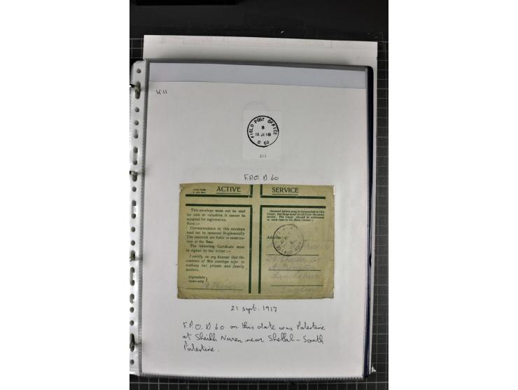 FELDPOST: 1918/47 (ca.), aufgezogene Sammlung mit Belegen der  britischen- (58), australischen- (12) und polnischen (1) Trupp