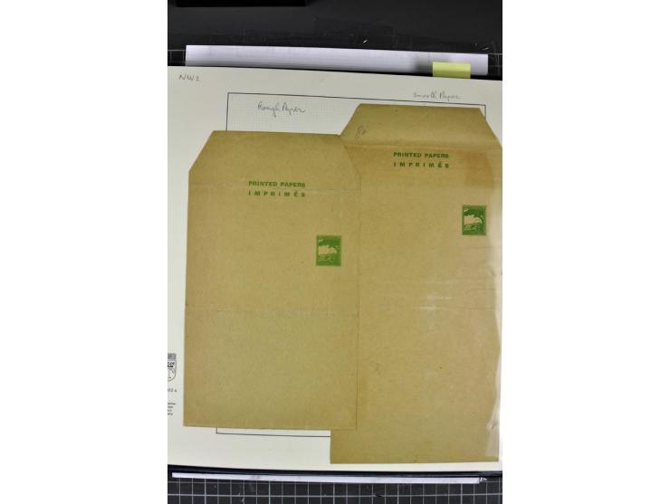 GANZSACHEN: 1927/46,ungebrauchte und gebrauchte 2bändige Sammlung, sehr reichhaltig mit u.a. Bale PC1a, PC2 in Type 1 and 2 (